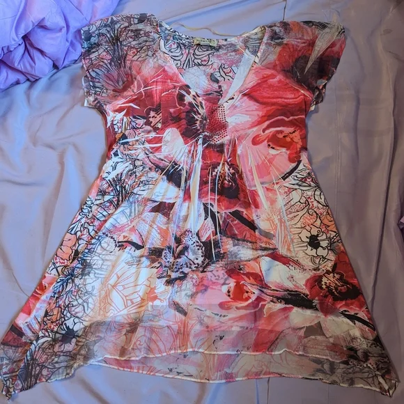 One World Floral Blouse NWOT Sz Med - Picture 10 of 12
